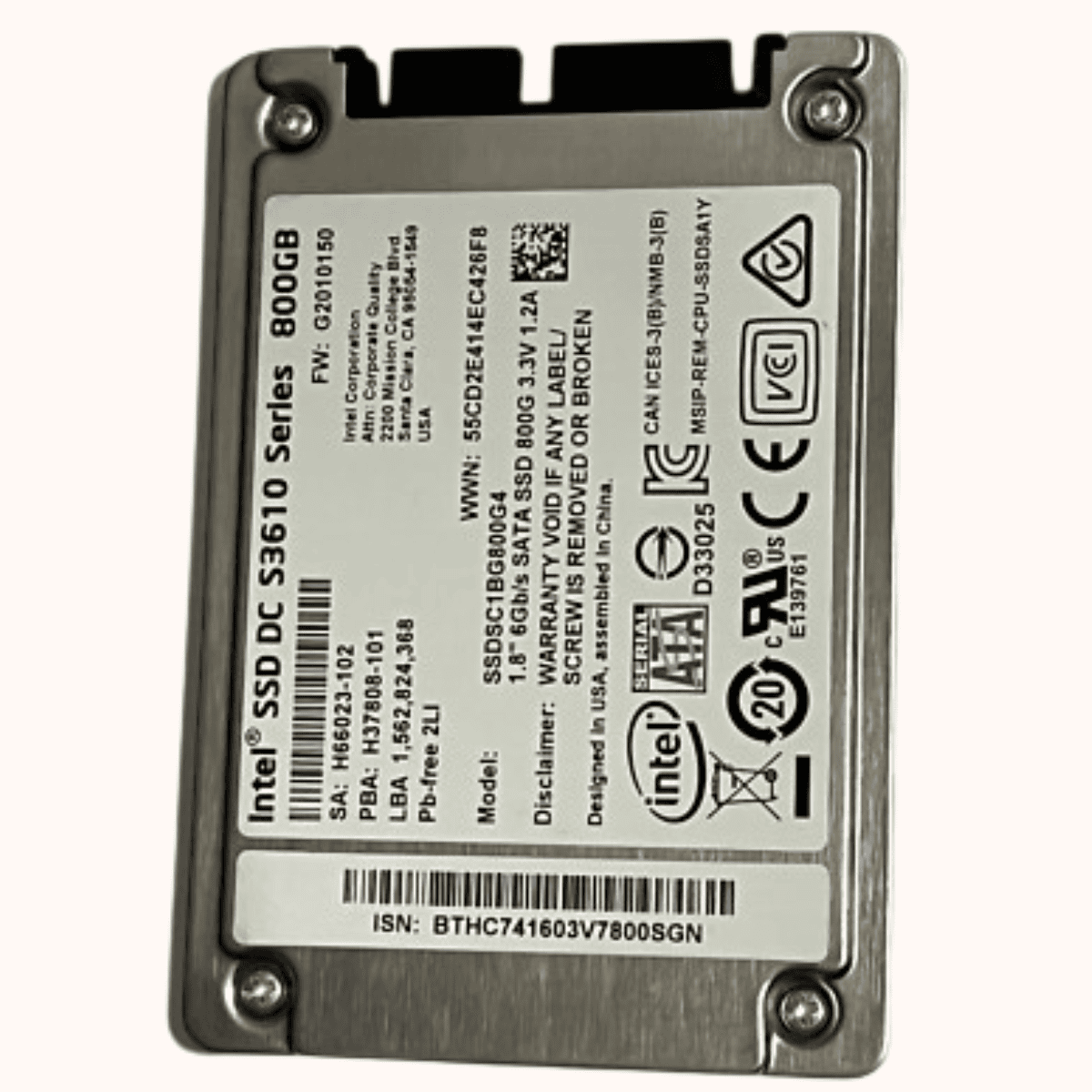 Intel DC S3610 800GB MLC SATA 6Gbps Internal SSD